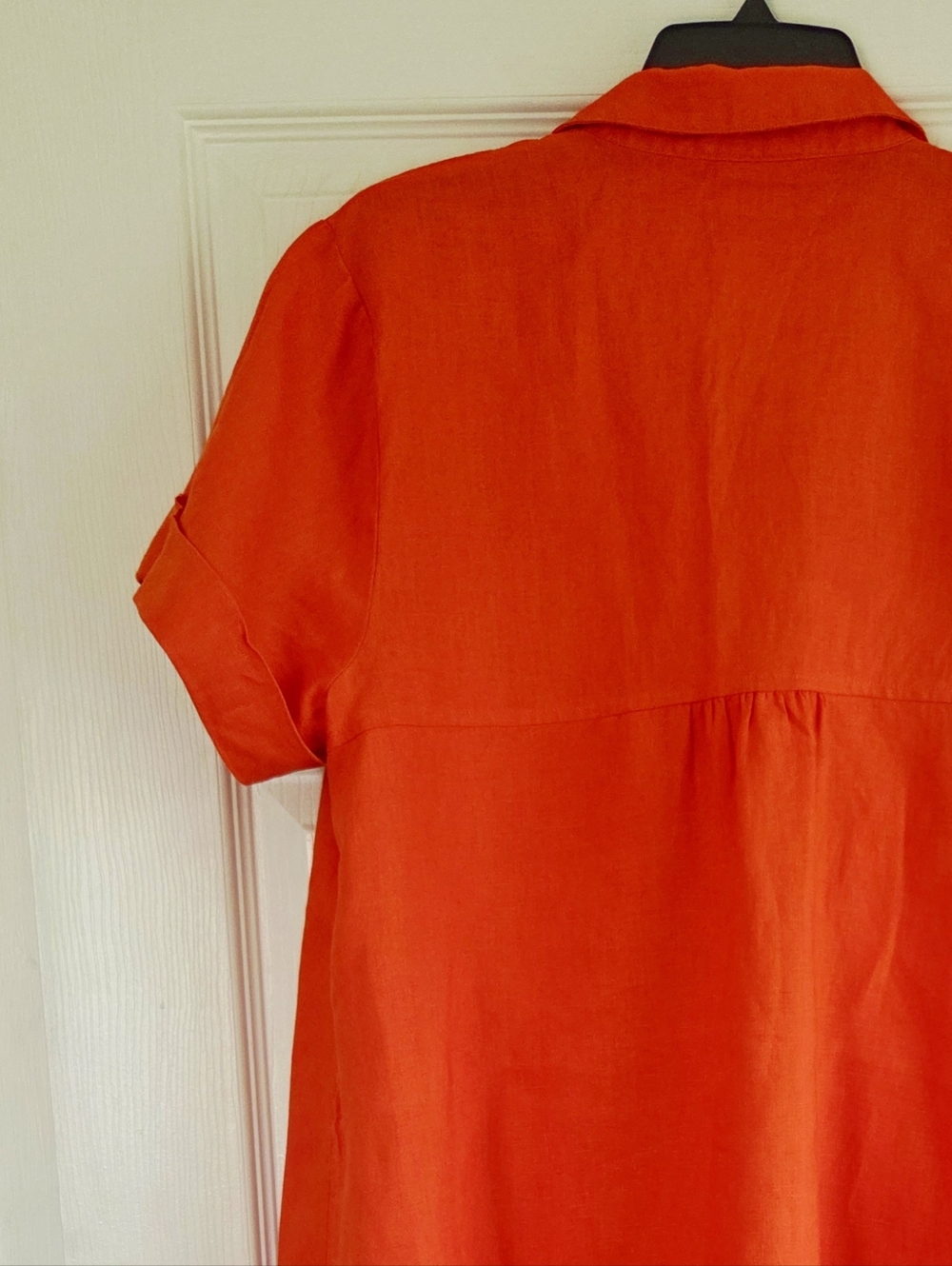 J. Jill Love Linen ✨️ Women's Zinnea Orange Linen Midi Dress Size L - Picture 11 of 12